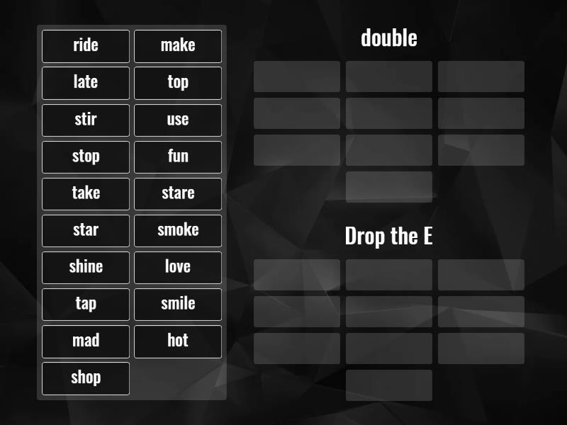 vowel suffixes - Group sort