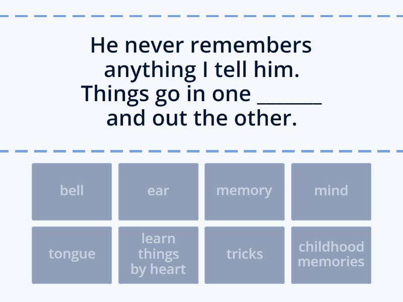 Idioms and collocations about memory - Find the match