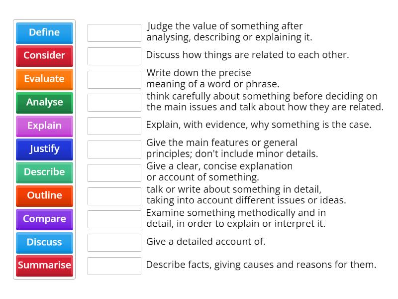 Command Words - Match up