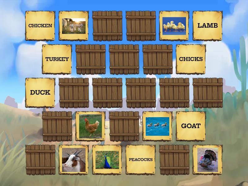 Farm Animals Match Pairs Matching Pairs