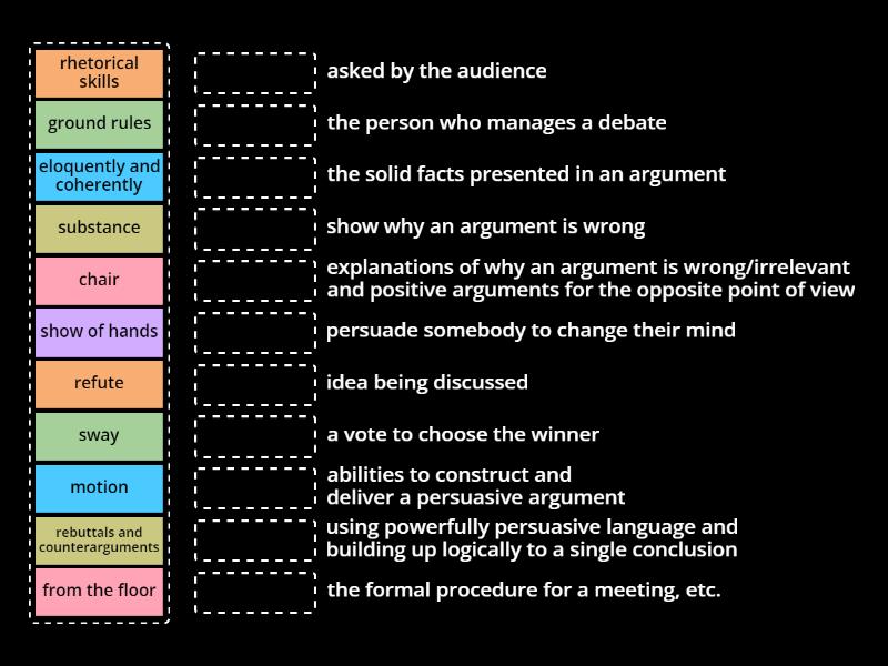 Roadmap C1 7D Debates definitions - Une las parejas