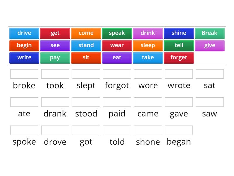 Irregular verbs - Match up