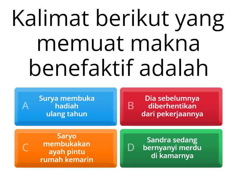 Jenis Kalimat Berdasarkan Isi - Quiz