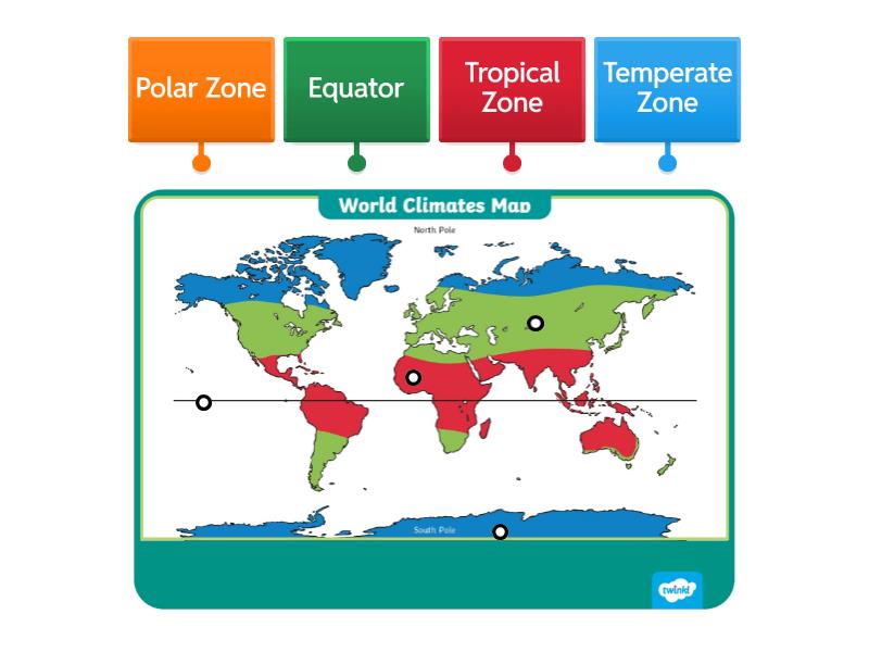Climate Zones Labelled diagram