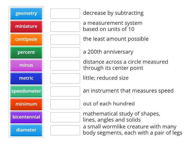 Unit 8 Lesson 2 - Match up