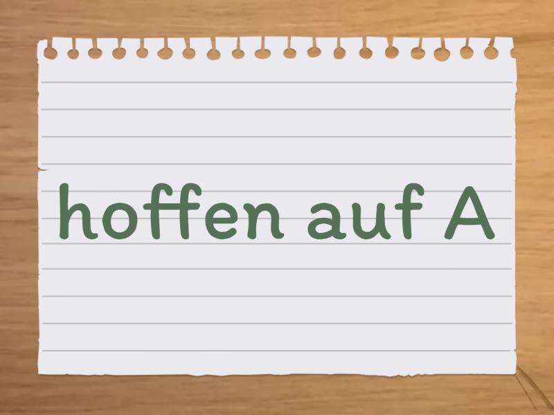 Rektion der Verben A22 - Flash cards