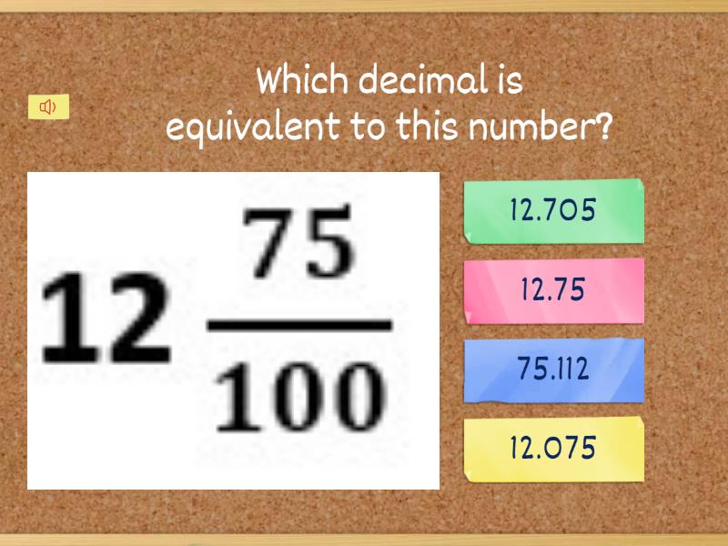 4.2G Relate Decimals to Fractions that name tenths and hundredths - Quiz