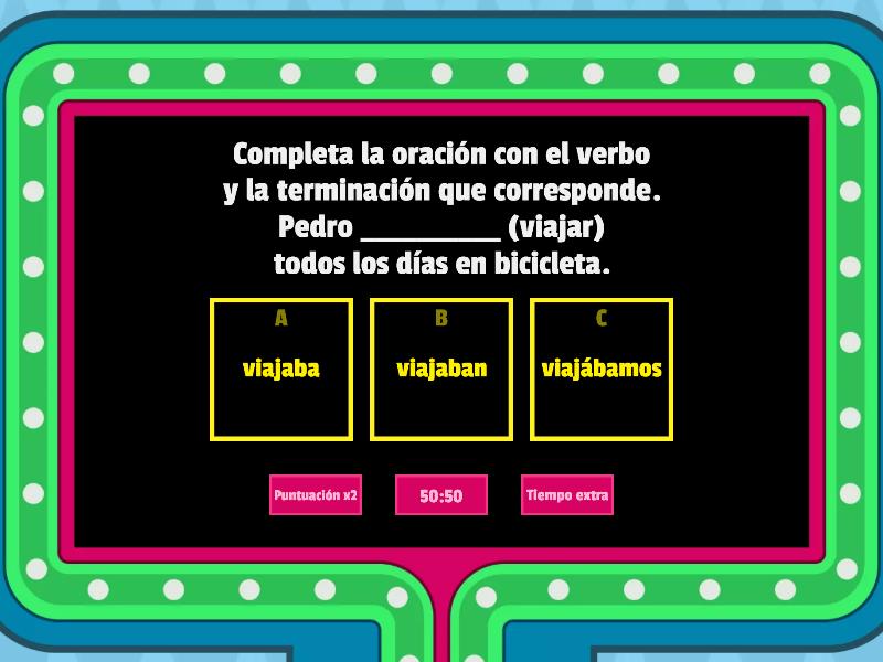 Verbos Terminados En Aba, Abas, Abamos, Aban. - Concurso De Preguntas