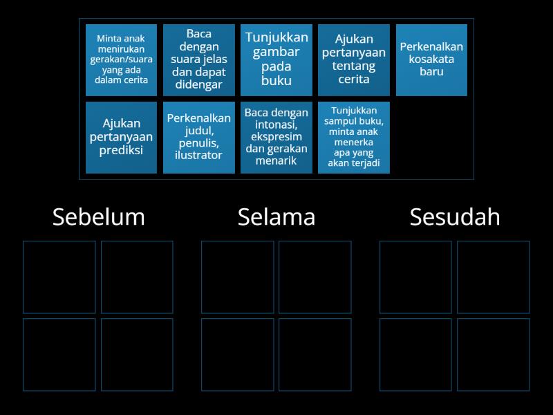 Langkah Kegiatan Membaca Nyaring - Group Sort