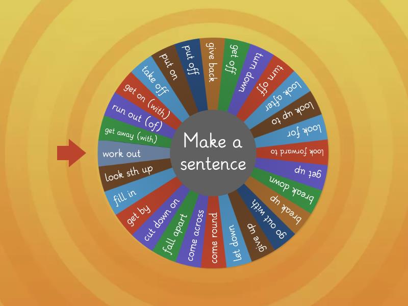 Phrasal Verbs Make Sentences Spin The Wheel