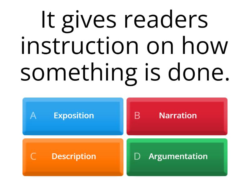 TYPES OF DISCOURSE - Quiz