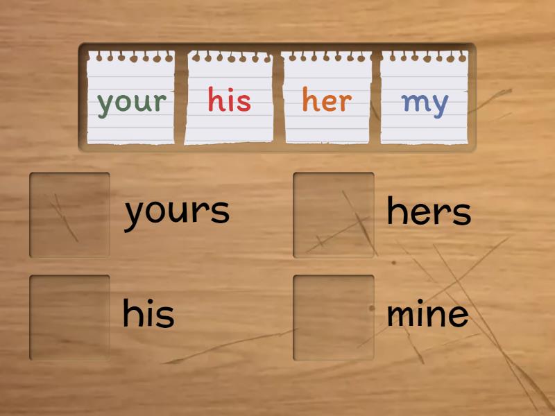 Possessive Adjective And Possessive Pronoun Match Up