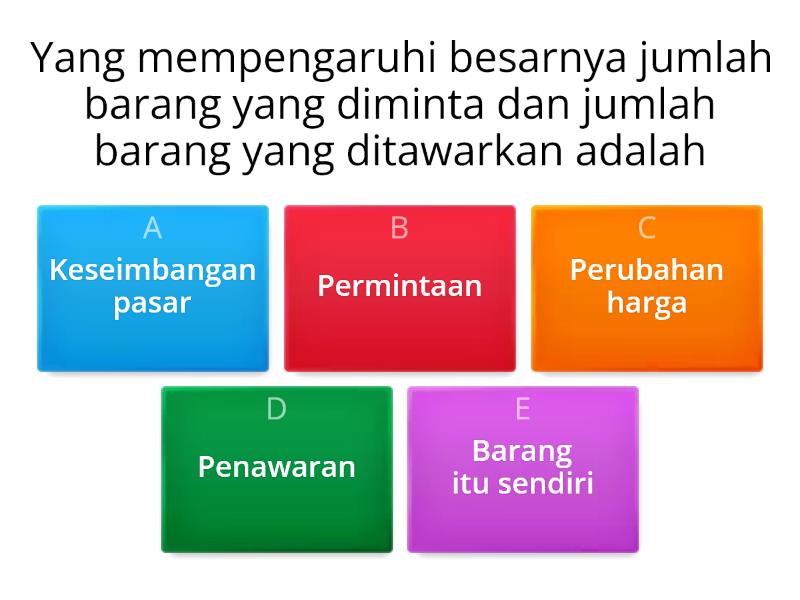 Elastisitas, Permintaan Dan Penawaran - Quiz