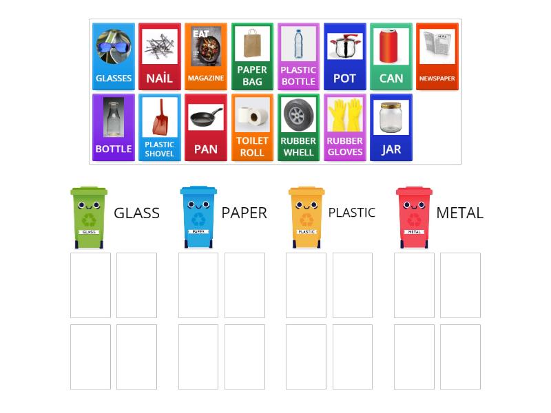 RECYLING SORTING GAME - Group sort