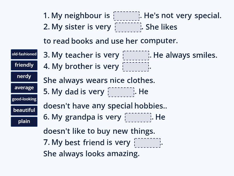 IC1 Unit 1 Personality adjectives - Complete the sentence