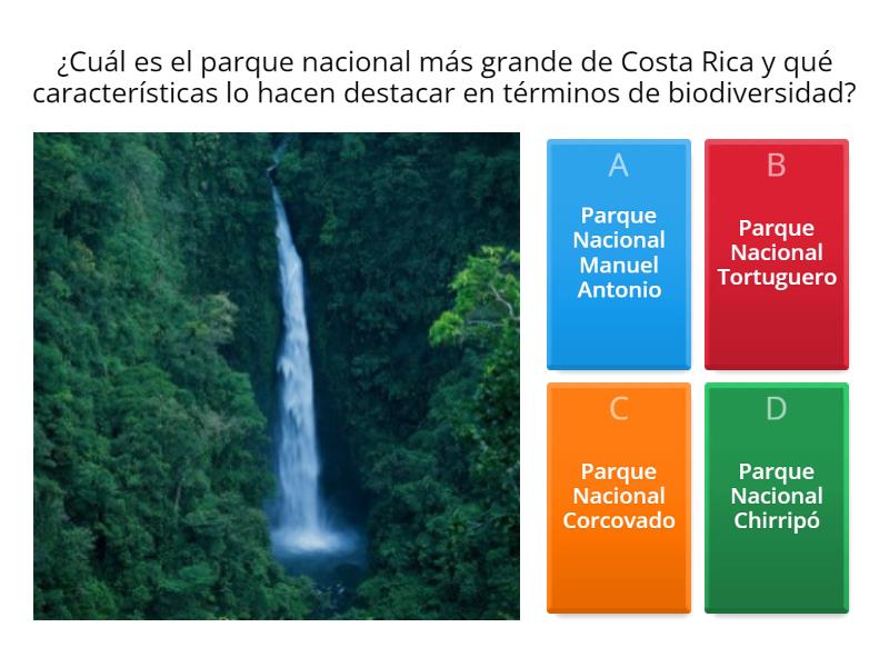 Cuestionario sobre Parques Nacionales de Costa Rica - Quiz