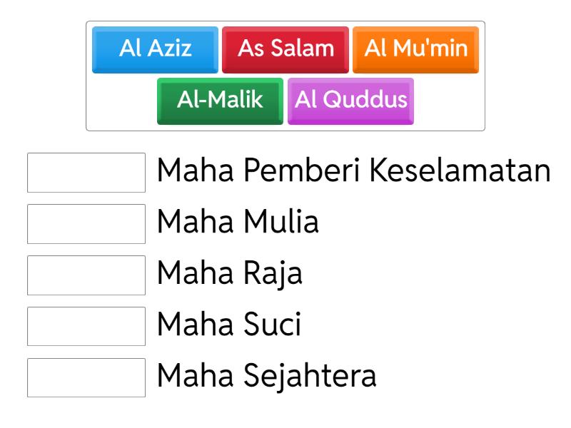 Jodohkan Asmaul Husna Disamping Sesuai Dengan Artinya