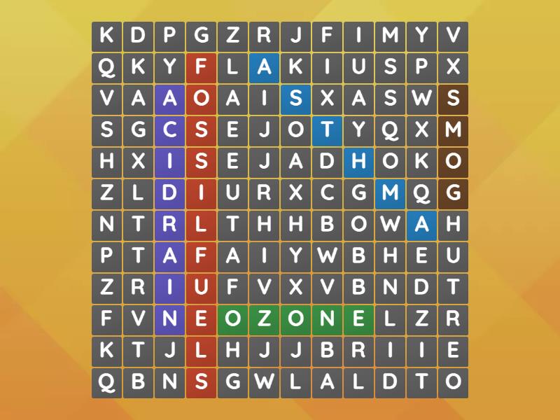 Air Pollution Words - Wordsearch