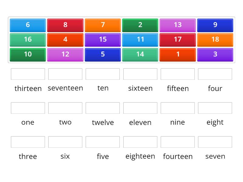 Number Names - Match up