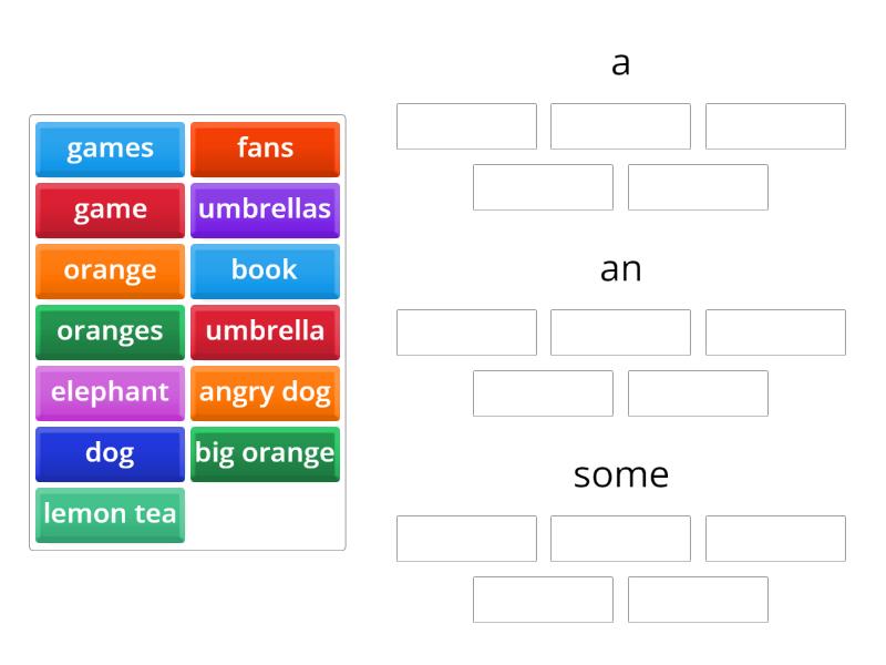 a / an / some - Group sort