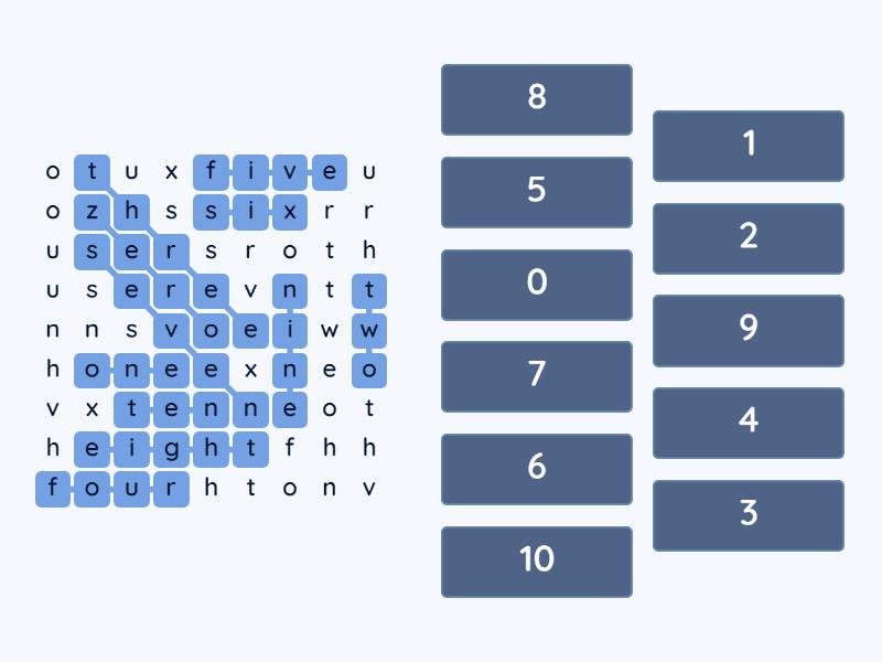 SW numbers_review - Wordsearch