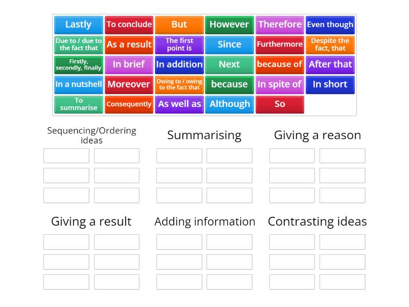 Linking words - Group sort