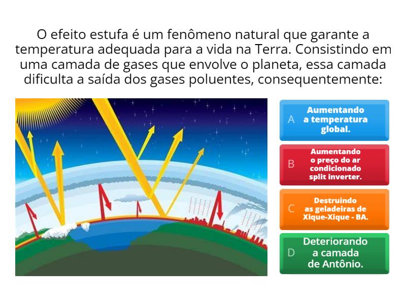 EFEITO ESTUFA E AQUECIMENTO GLOBAL - Quiz