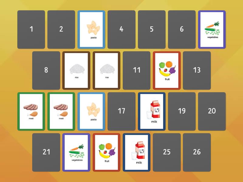 FOOD memory game - Parejas