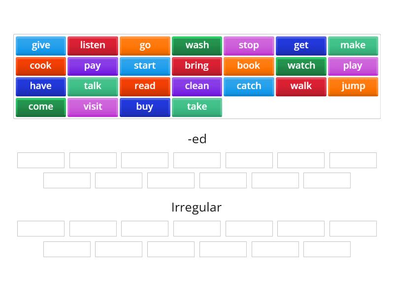 Reg vs irreg - Group sort