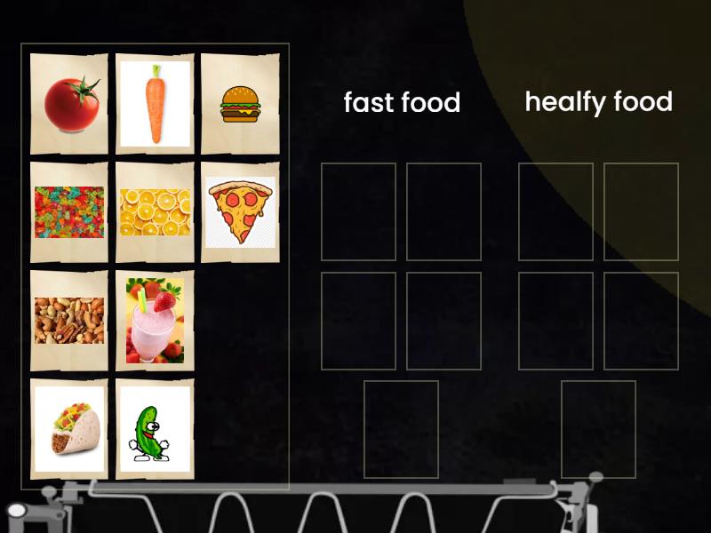 fast food vs healfy food - Group sort