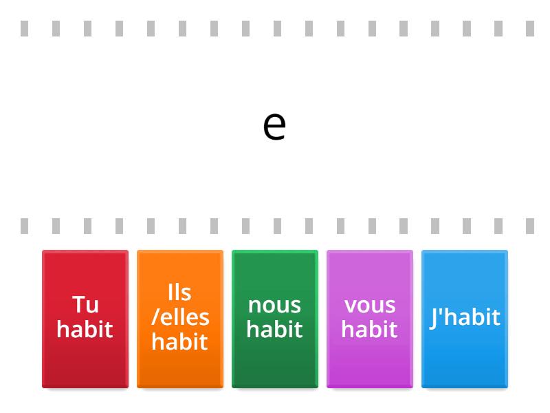 er verb endings habiter - Find the match