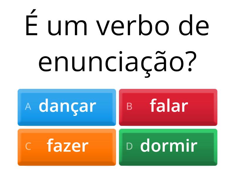 Verbos de enunciação - Cuestionario