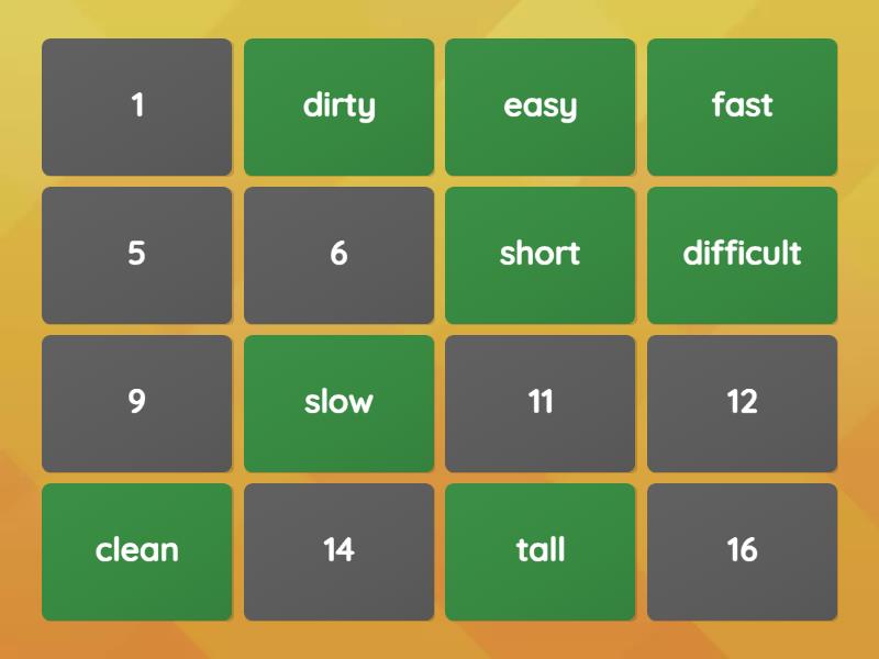 MATCH THE OPPOSITES - Matching pairs