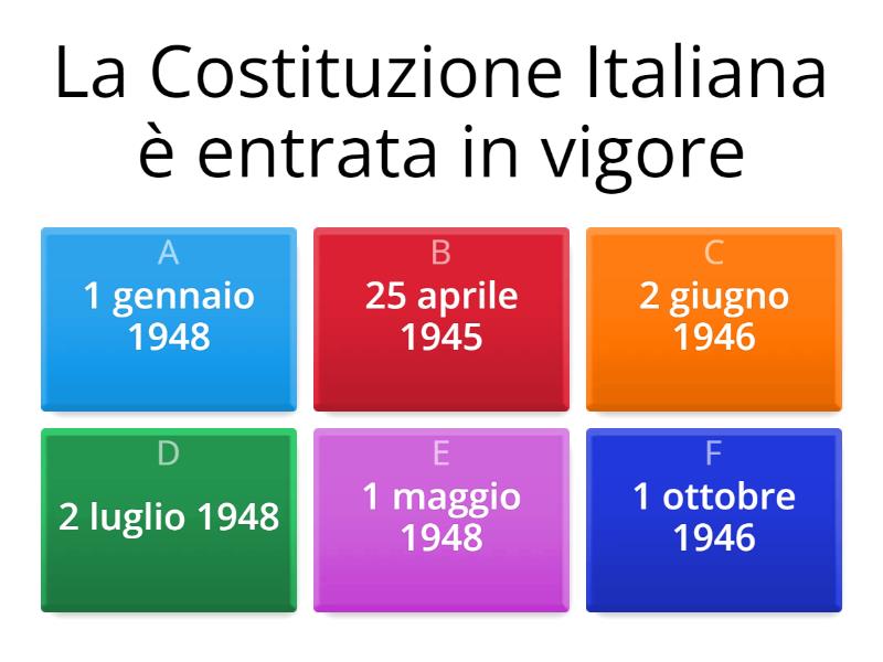 COSTITUZIONE - Quiz