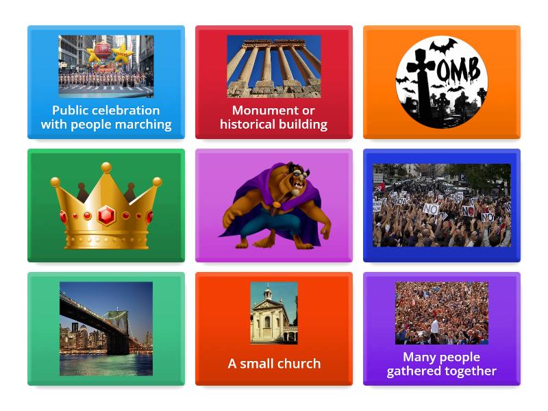 FAMOUS LANDMARKS TEXT VOCABULARY - Flip tiles