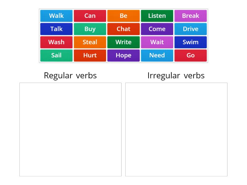 irregular and regular verbs - Categorize