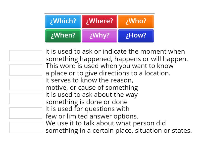 Wh questions - Match up