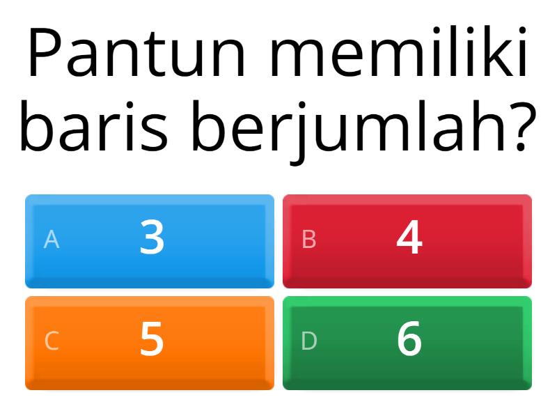 Kuis Jenis-Jenis Pantun - Quiz