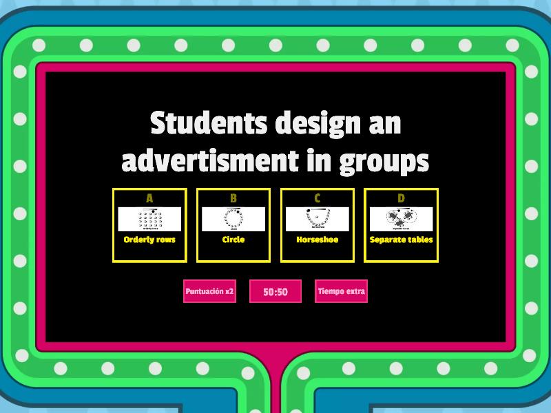 Seating arrangements - Gameshow quiz