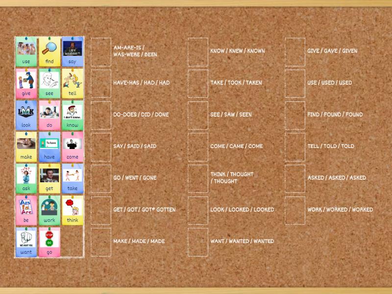 VOCABULARY: VERBS (MOST USED) - Match up