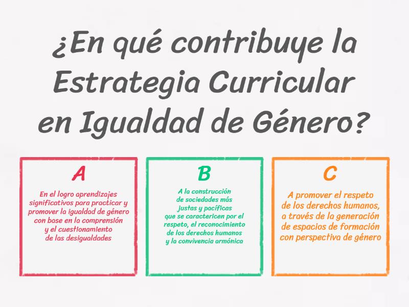 Estrategia Curricular En Igualdad De Género. - Questionário