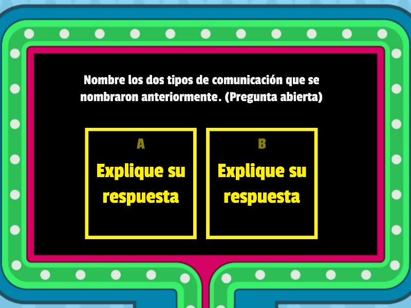 Comunicacion Verbal Y No Verbal - Gameshow Quiz