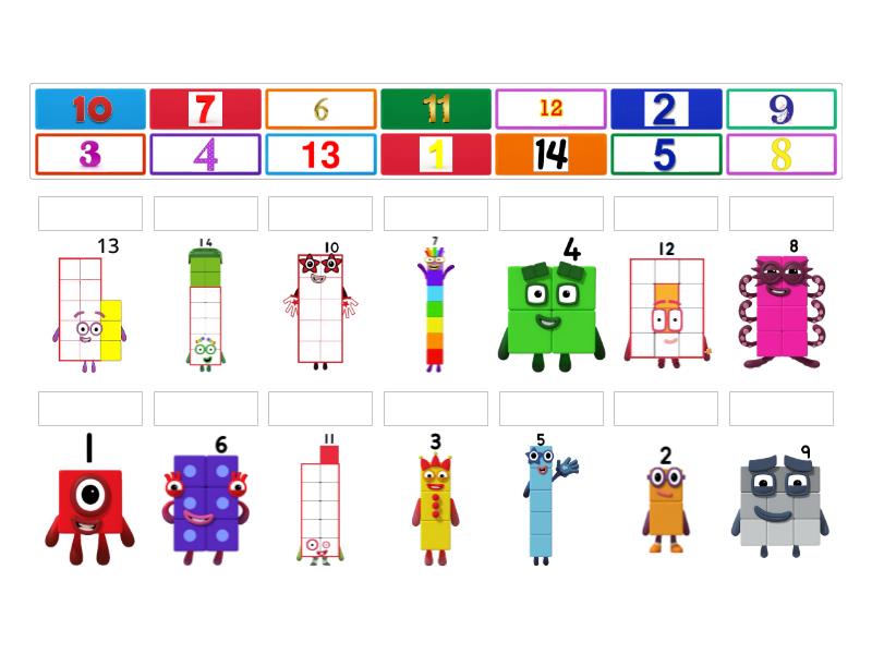 1-14 (numberblocks Matching) - Match Up