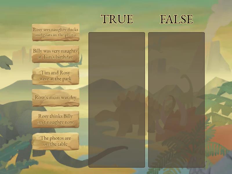 Listen and choose true or false categorize