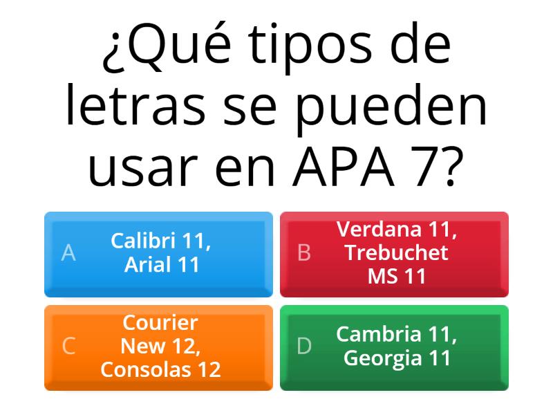 Preguntas de APA - Quiz