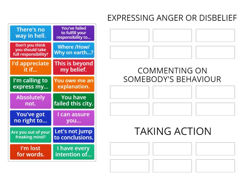 SAV 4 - Complain and respond to complaints. - Group sort