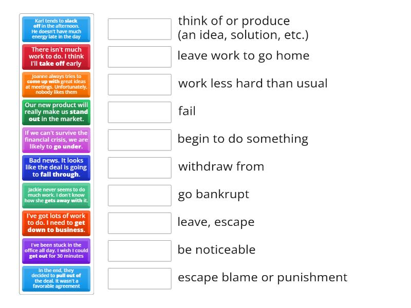 Common phrasal verbs in business - Match up