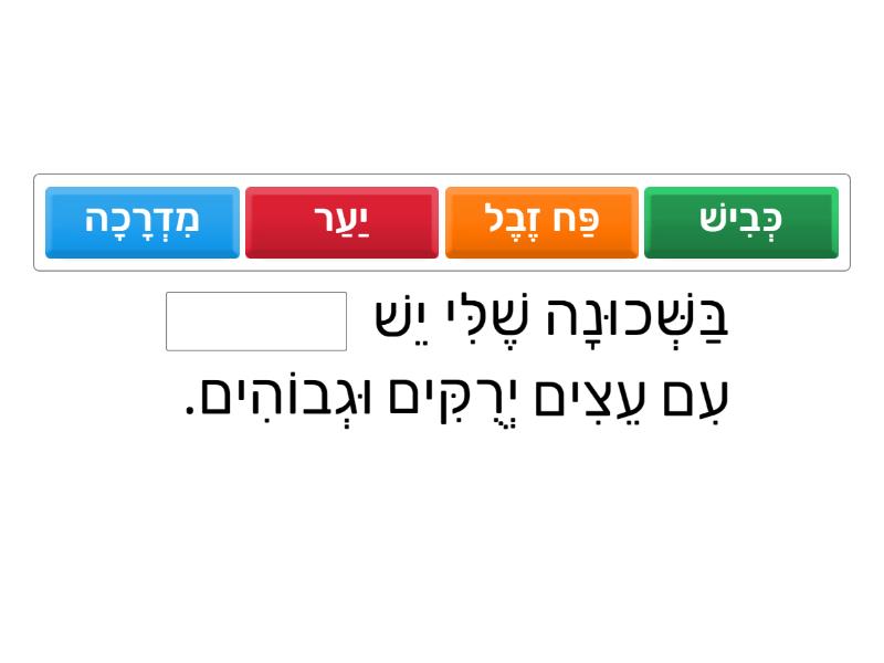 בשכונה שלי יש... - Complete the sentence