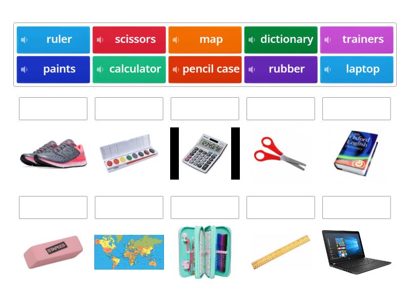 Go Getter 2 Unit 1.1 School objects - Match up