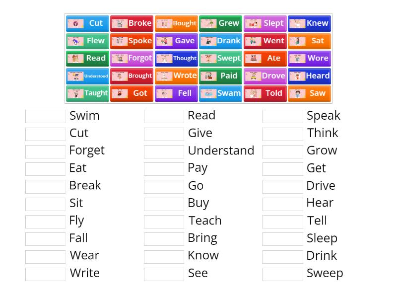 of IRREGULAR VERBS - Match up